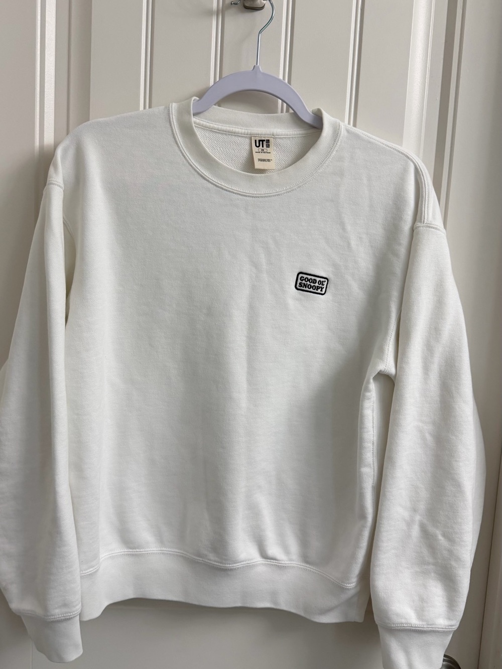Uniqlo UT x Peanuts Good Ol’ Snoopy White Sweatshirt Unisex XS Back Graphic
